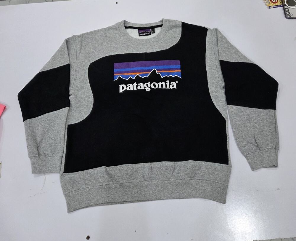 Vintage Patagonia Reworked Sweatshirt – Unique Upcycled Paneled Jumper – Size M